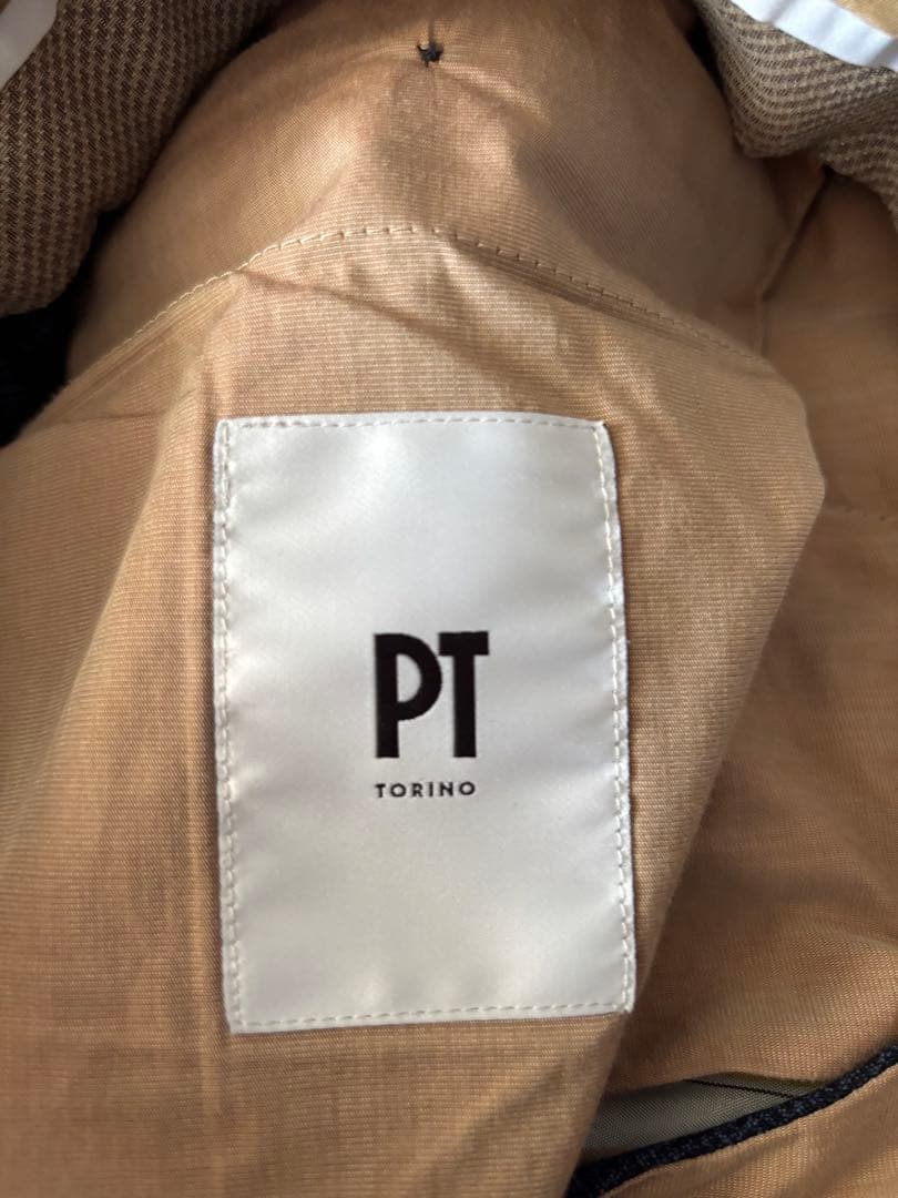 【美品】ピーティートリノ ウールスラックス48 ネイビーブルー