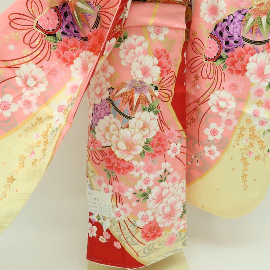 新品 正絹 七五三 ７歳 刺繍 四つ身着物・襦袢 ２点セット B14