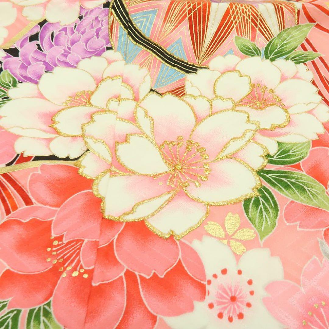 新品 正絹 七五三 ７歳 刺繍 四つ身着物・襦袢 ２点セット B14