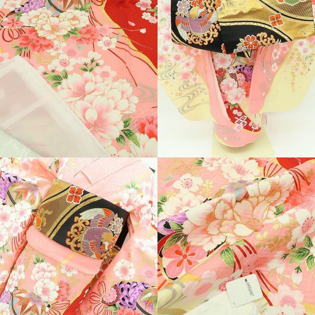 新品 正絹 七五三 ７歳 刺繍 四つ身着物・襦袢 ２点セット B14