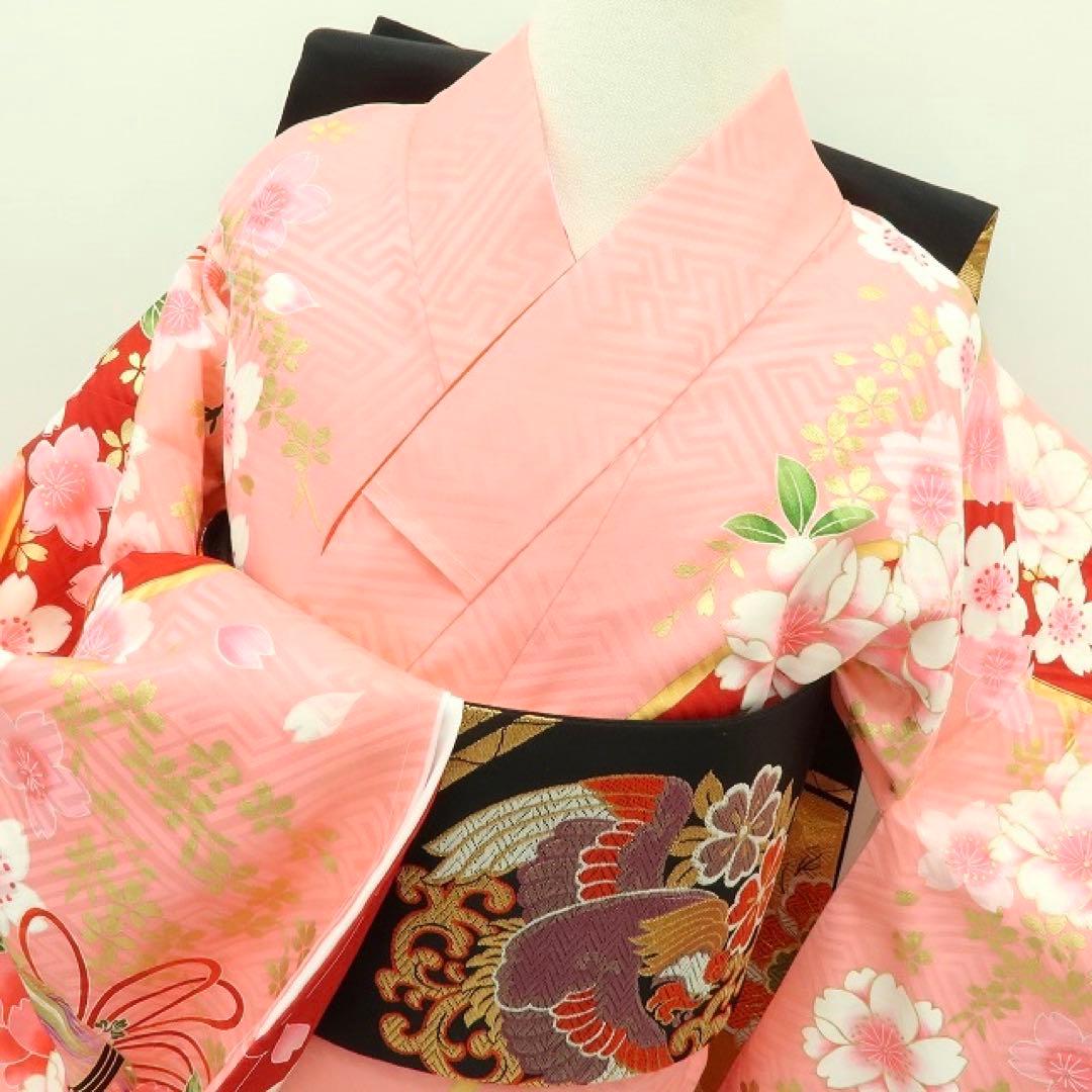 新品 正絹 七五三 ７歳 刺繍 四つ身着物・襦袢 ２点セット B14