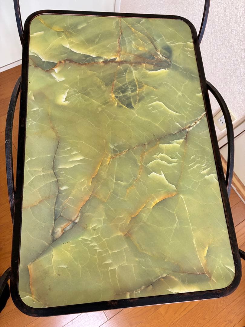 緑色大理石模様のキッチンワゴン ワゴン レトロ家具 アンティーク