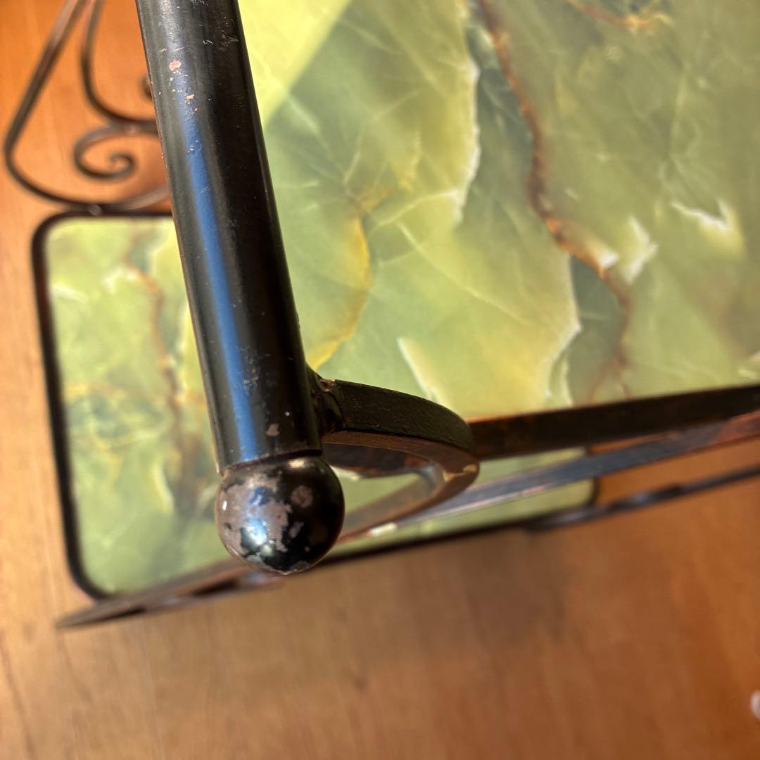 緑色大理石模様のキッチンワゴン ワゴン レトロ家具 アンティーク