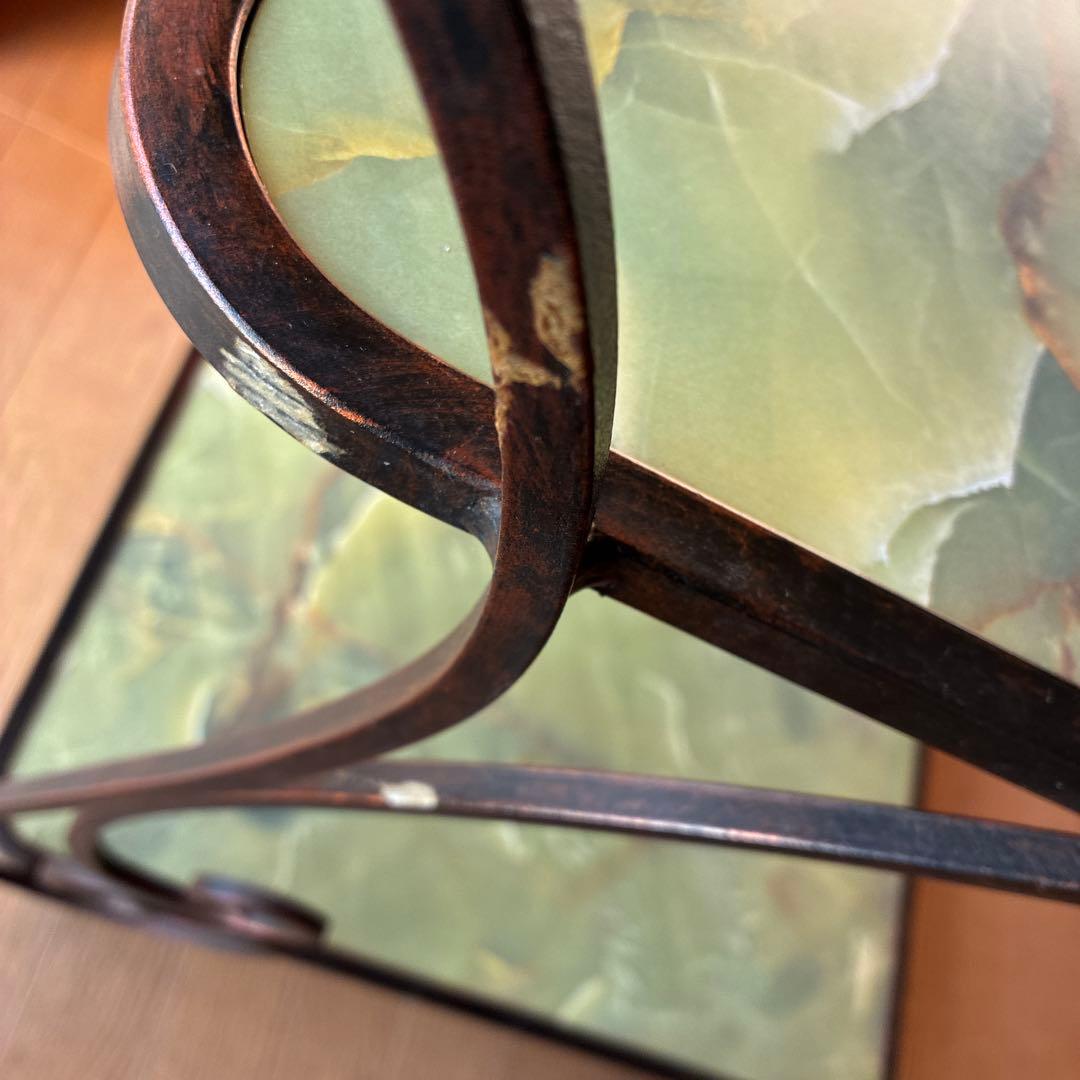 緑色大理石模様のキッチンワゴン ワゴン レトロ家具 アンティーク