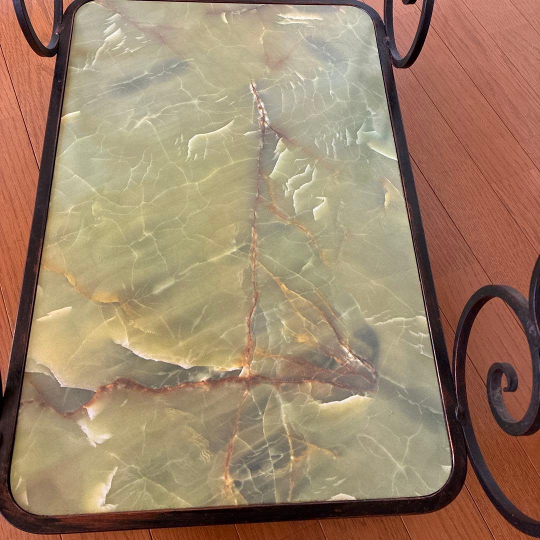 緑色大理石模様のキッチンワゴン ワゴン レトロ家具 アンティーク