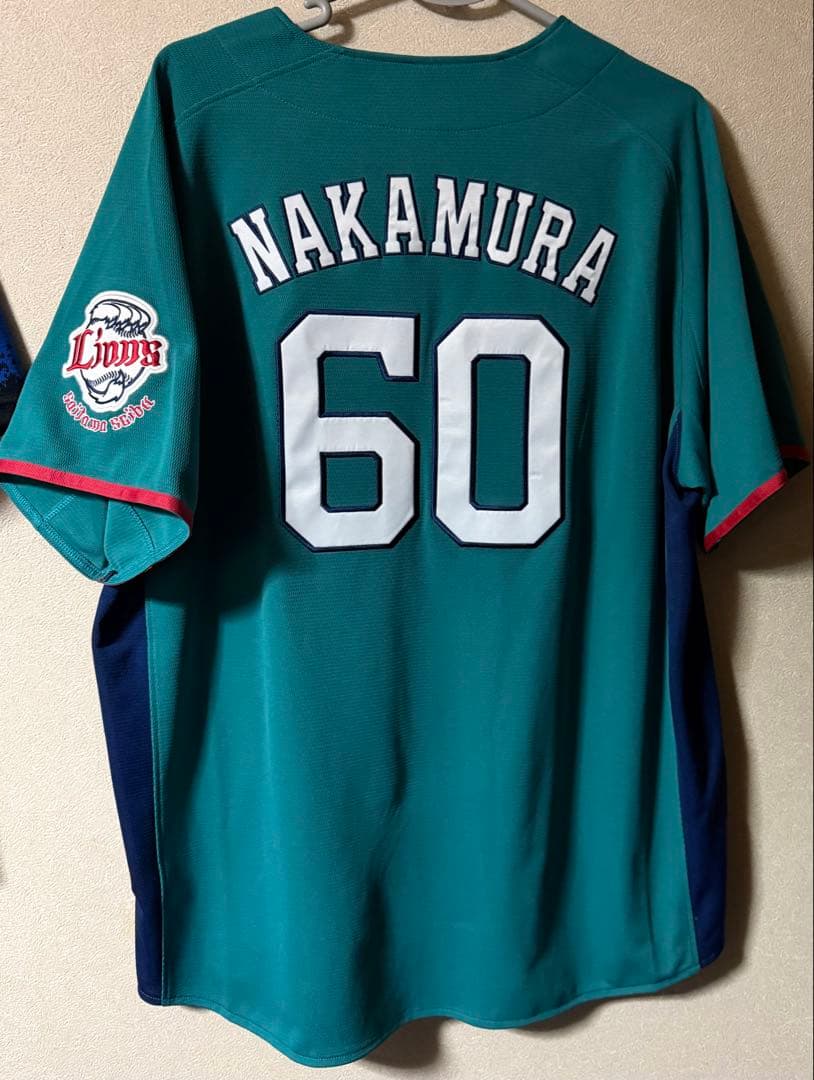 埼玉西武ライオンズレプリカユニフォーム　エメラルドユニXL 中村剛也