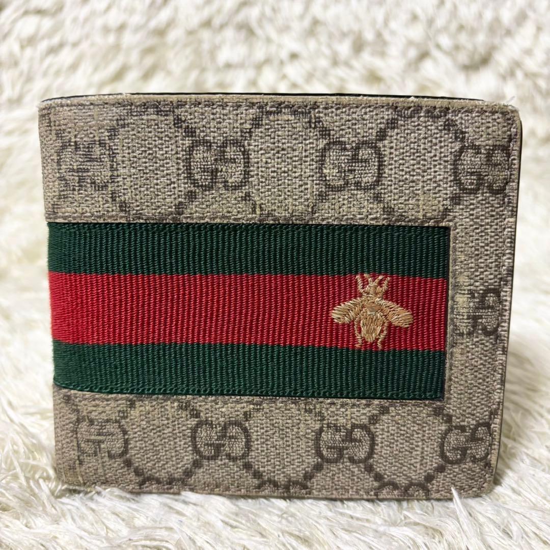 美品✨グッチ 二つ折り財布 シェリーライン GG アニマリエ PVC レザー