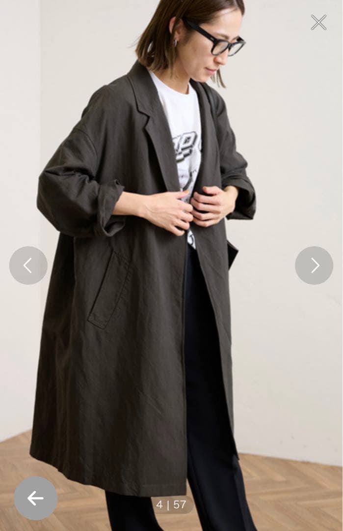 FRAMeWORK◆フレームワーク　綿麻ポプリンコート