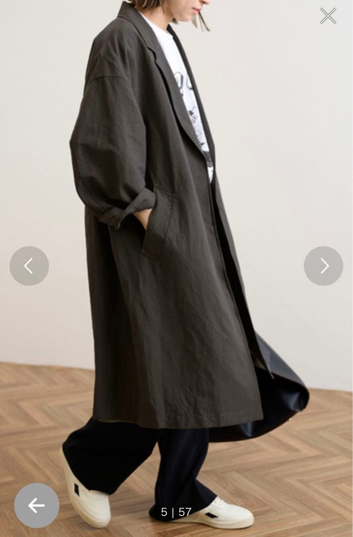 FRAMeWORK◆フレームワーク　綿麻ポプリンコート