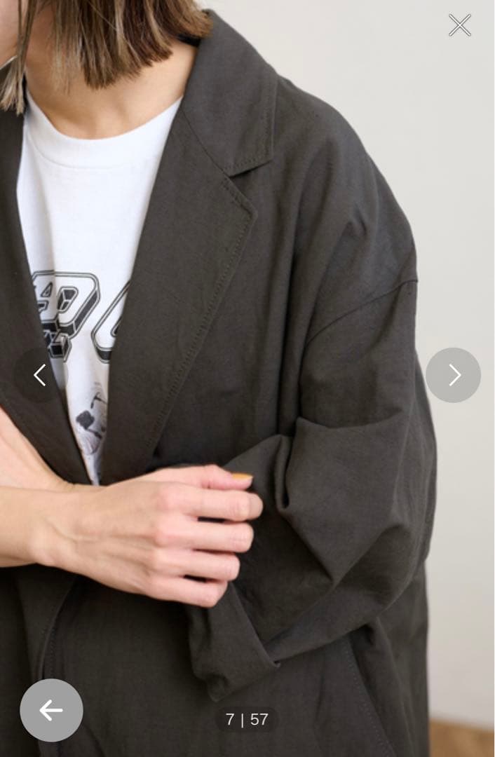 FRAMeWORK◆フレームワーク　綿麻ポプリンコート