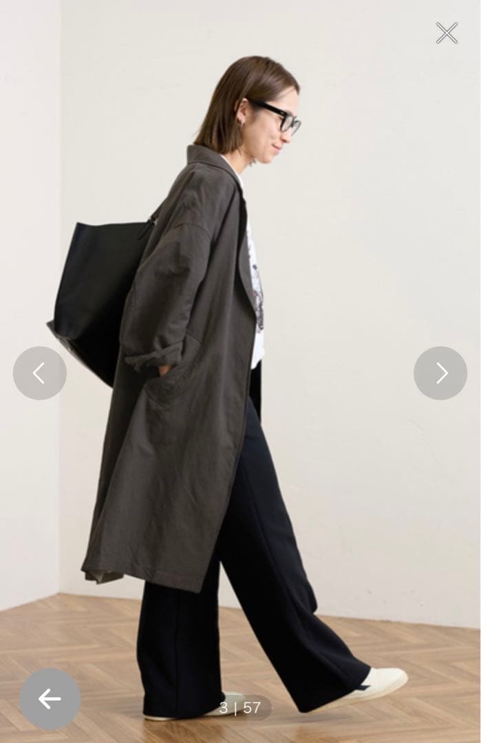 FRAMeWORK◆フレームワーク　綿麻ポプリンコート