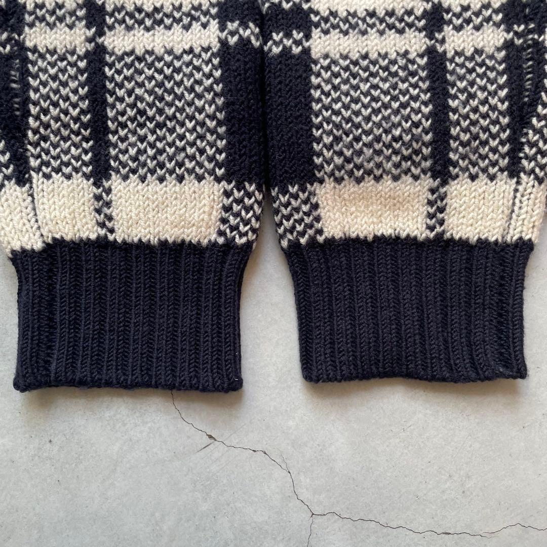 【美品】PEARLY GATES パーリーゲイツ チェックニットカーディガン