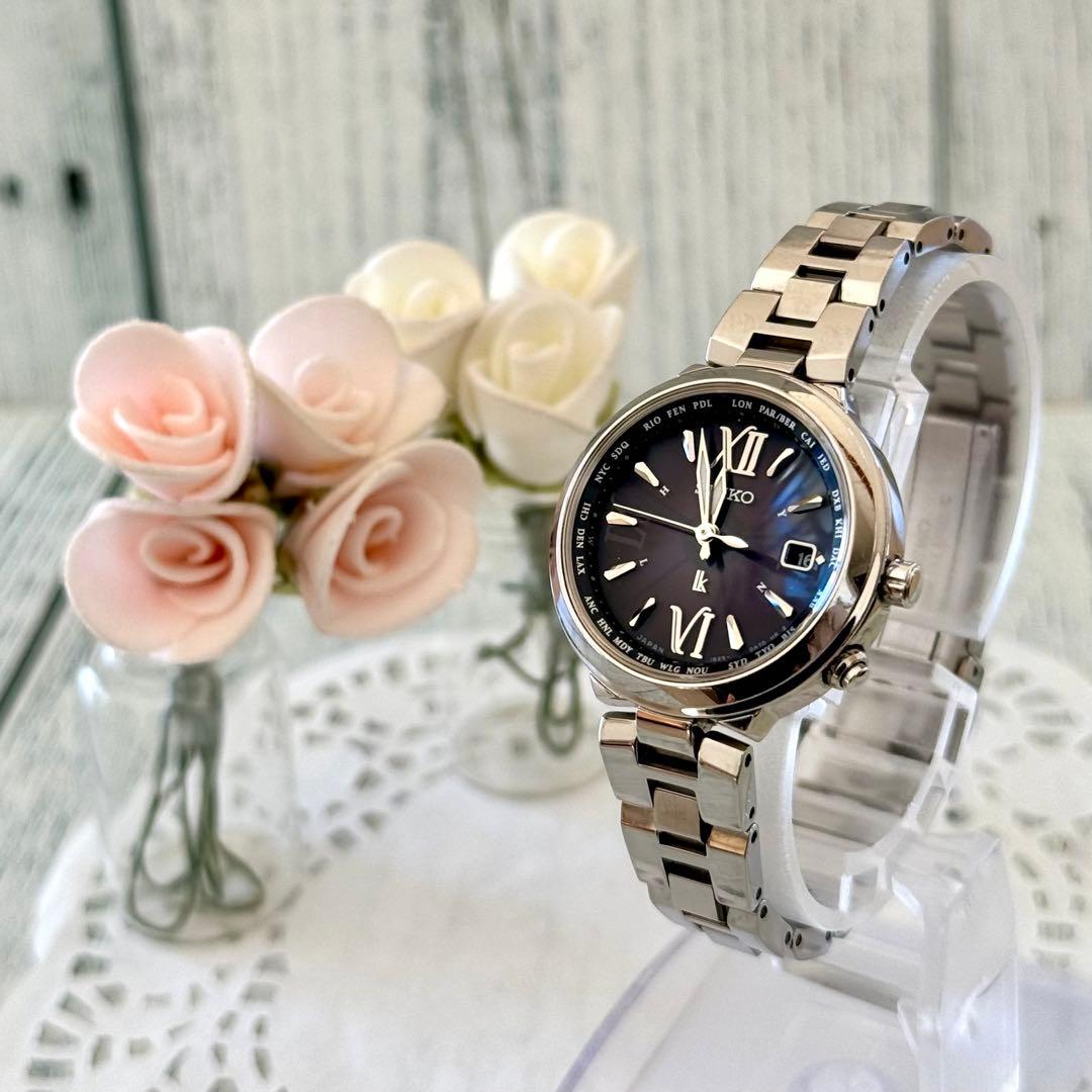 【希少】SEIKO ルキア 腕時計 1B25-0AL0 電波ソーラー 黒