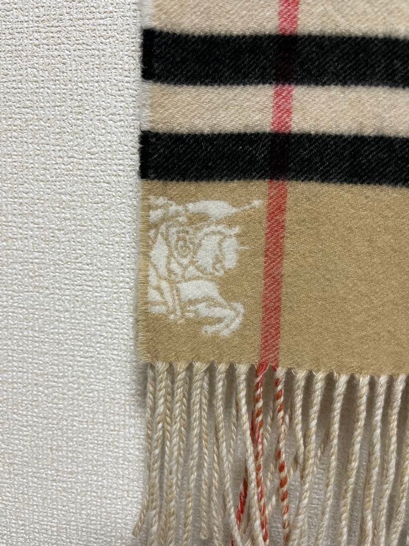 BURBERRY　バーバリー　マフラー　カシミア100％　コントラスト　美品