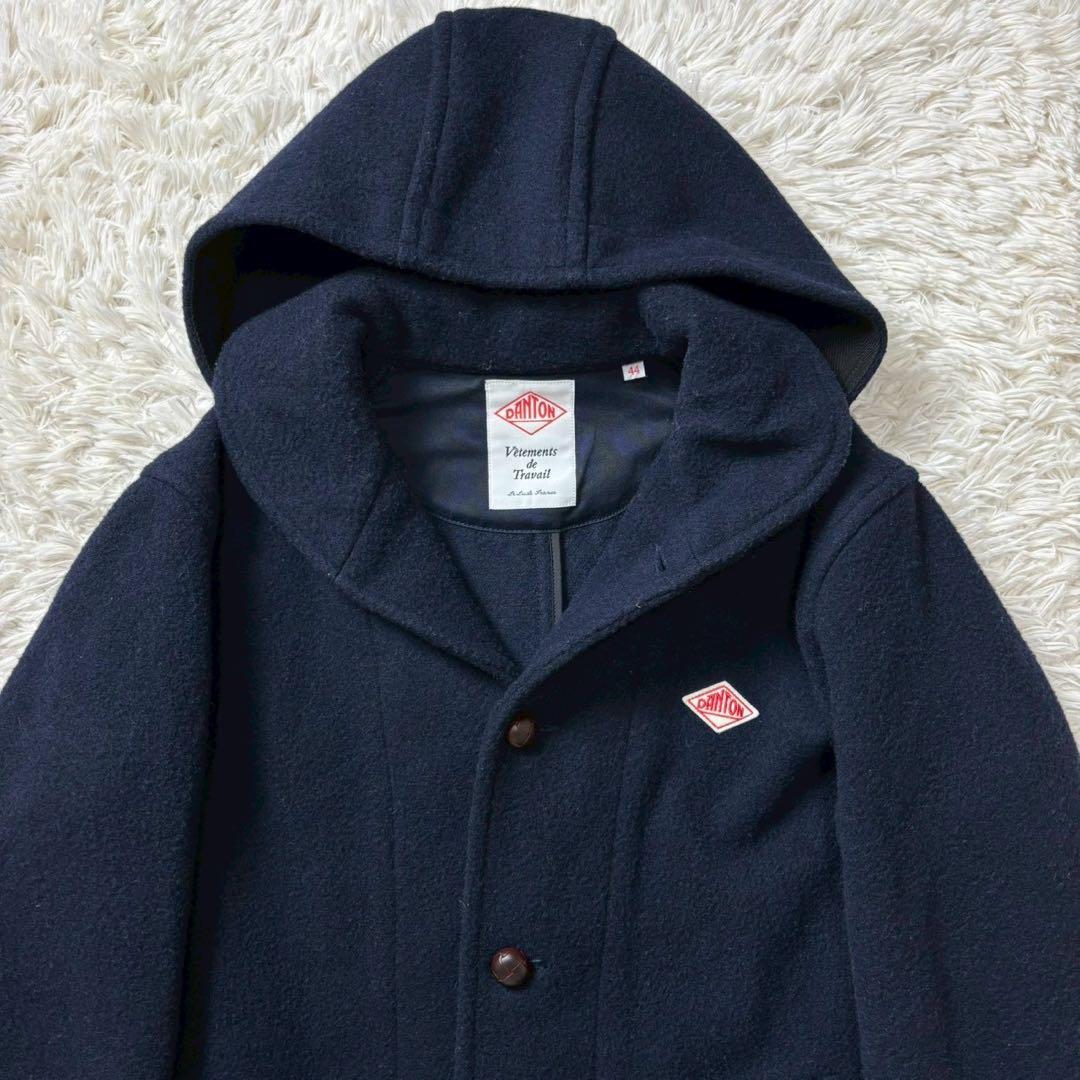希少2XL　ダントン　ウールモッサコート　ロング丈　44　くるみボタン
