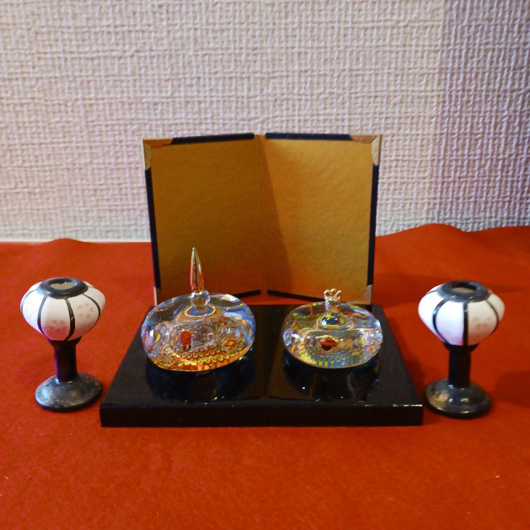 ガラス製 雛人形 ひな祭り ベネチアンガラスペーパーウェイト