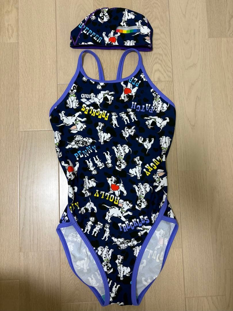 arena ディズニー 101匹わんちゃん 水着 水泳帽 セット