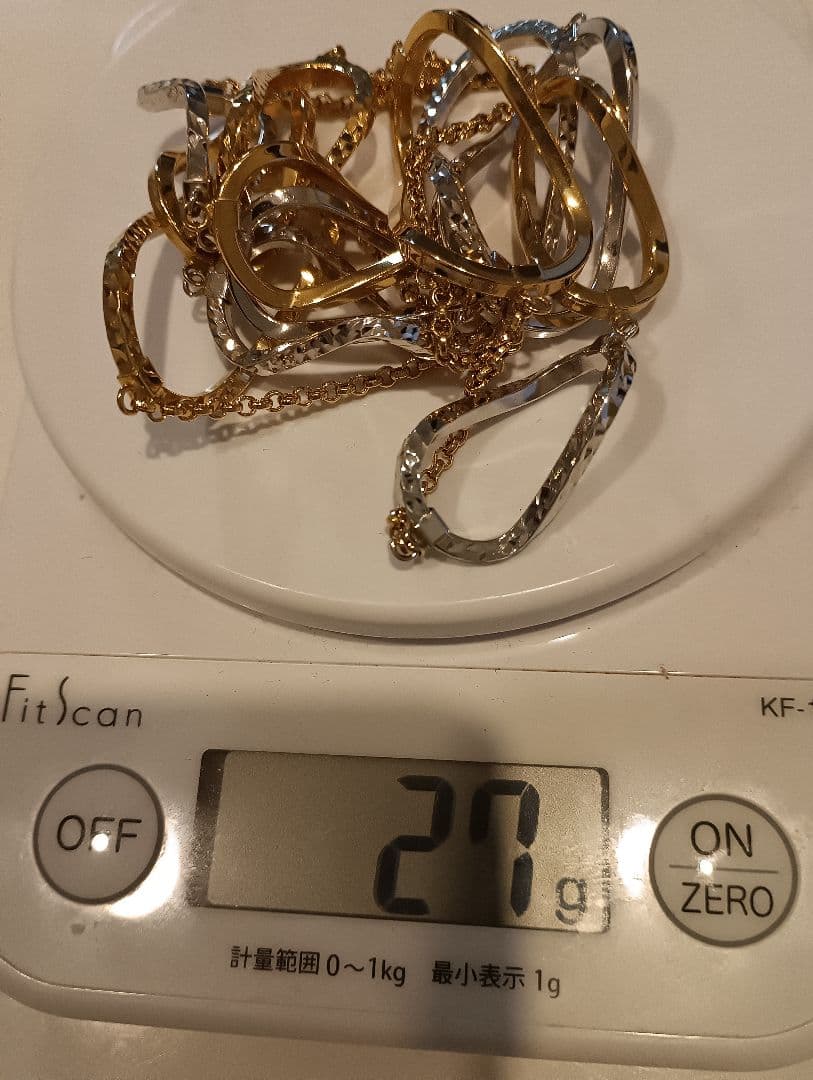 750ITALY ホワイトゴールドとイエローゴールドのチェーンデザインネックレス