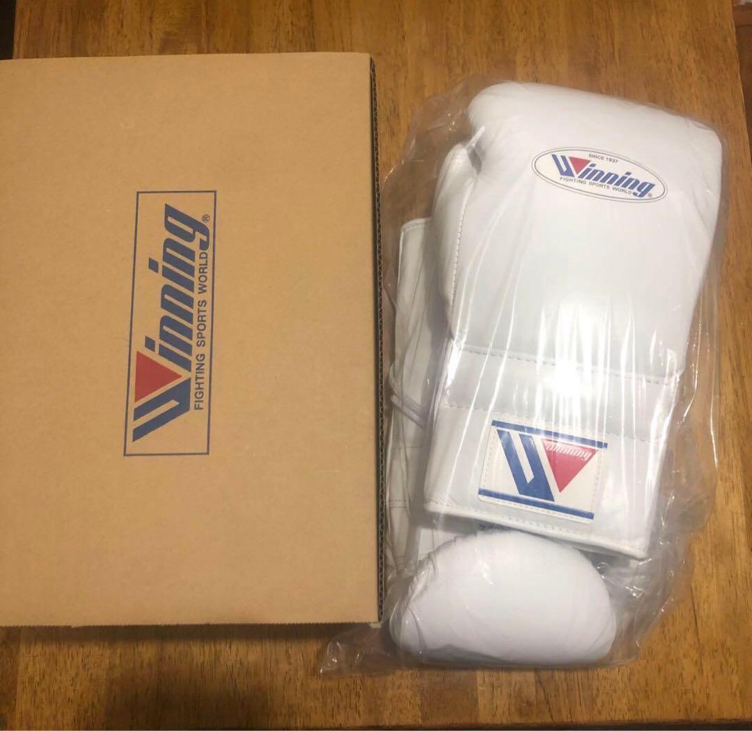 Winning ボクシンググローブ 16オンス 白　紐タイプ　ウイニング
