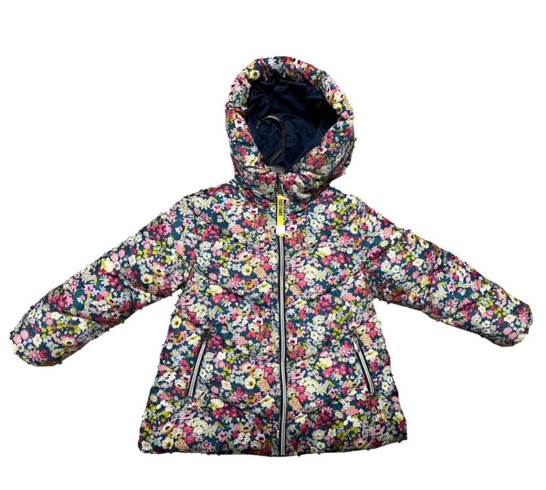 Jacadi (6A/116センチ)リバティ柄フード付き中綿ジャケット