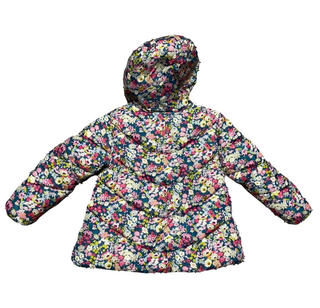 Jacadi (6A/116センチ)リバティ柄フード付き中綿ジャケット