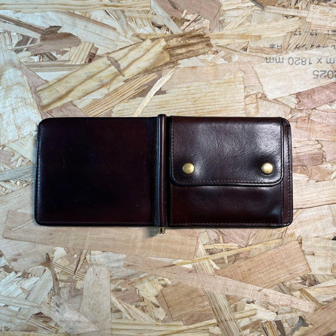 1*u様 slow スロー 二つ折り財布 マネークリップ ブラウン 本革 