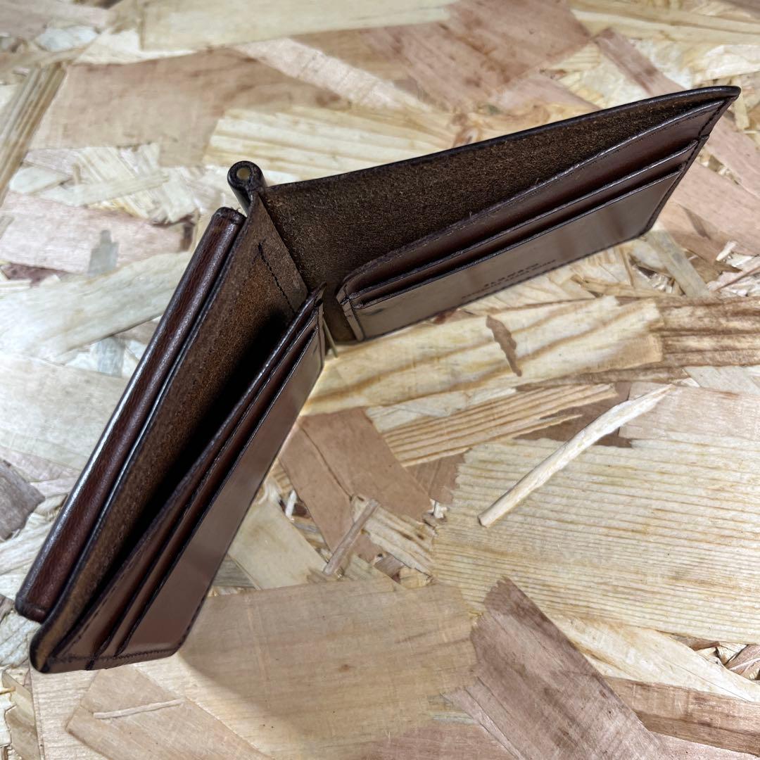 1*u様 slow スロー 二つ折り財布 マネークリップ ブラウン 本革 