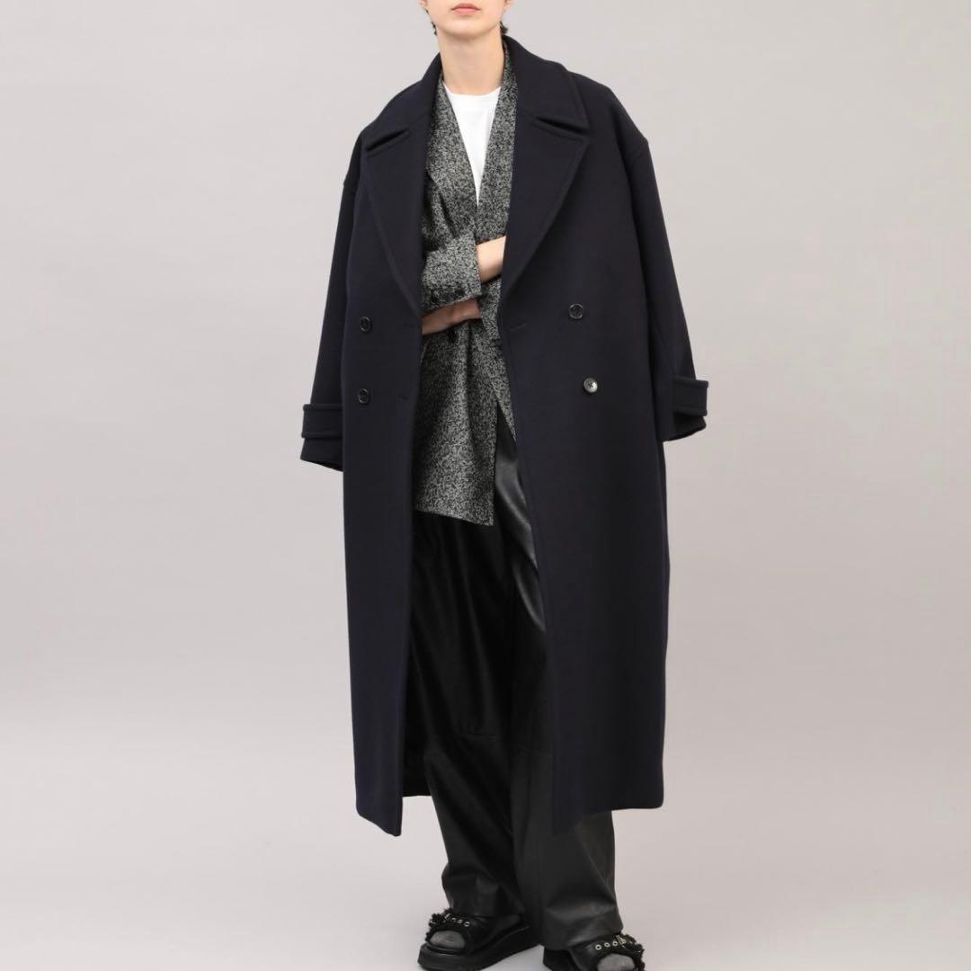 SACRA 今季　ウールコート　ネイビー　14万　二回着用のみ