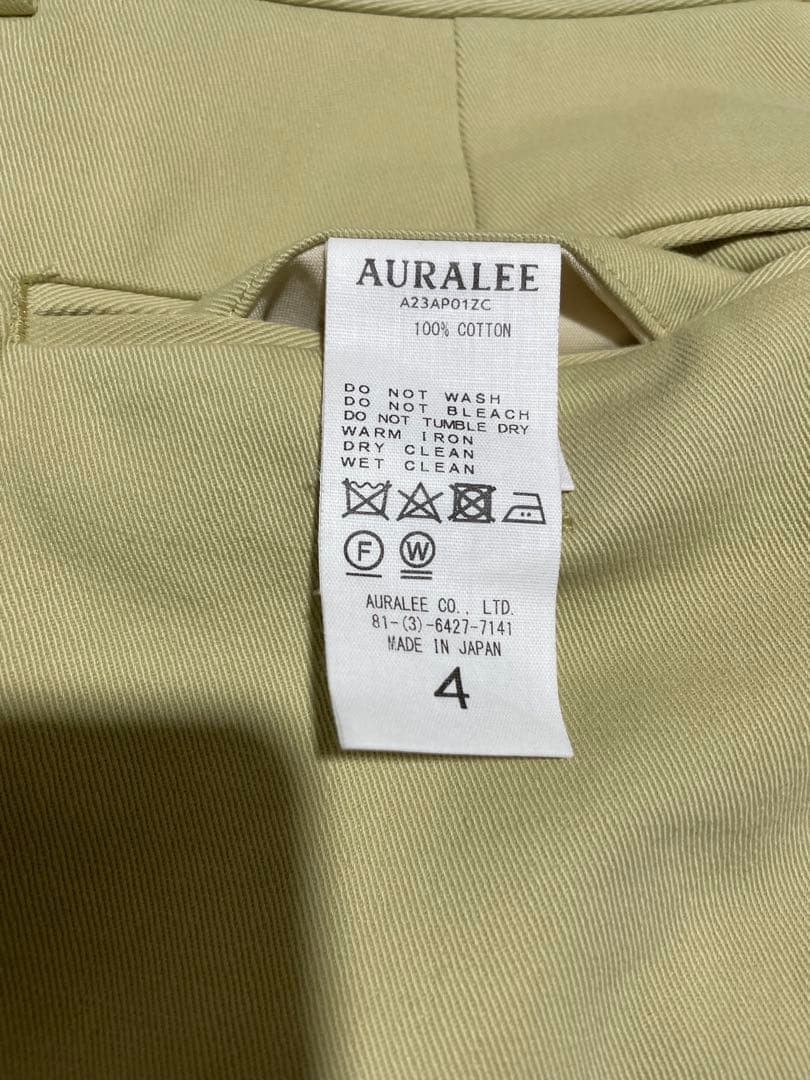 auralee オーラリーWASHED HEAVY CHINO SLACKS