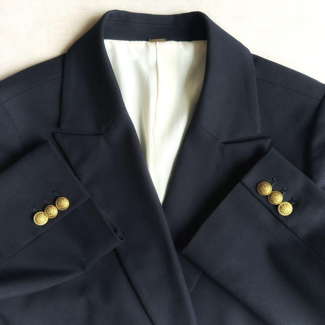 美品▲Mila Owen//金ボタンダブルブレザーオーバージャケット 紺ブレ