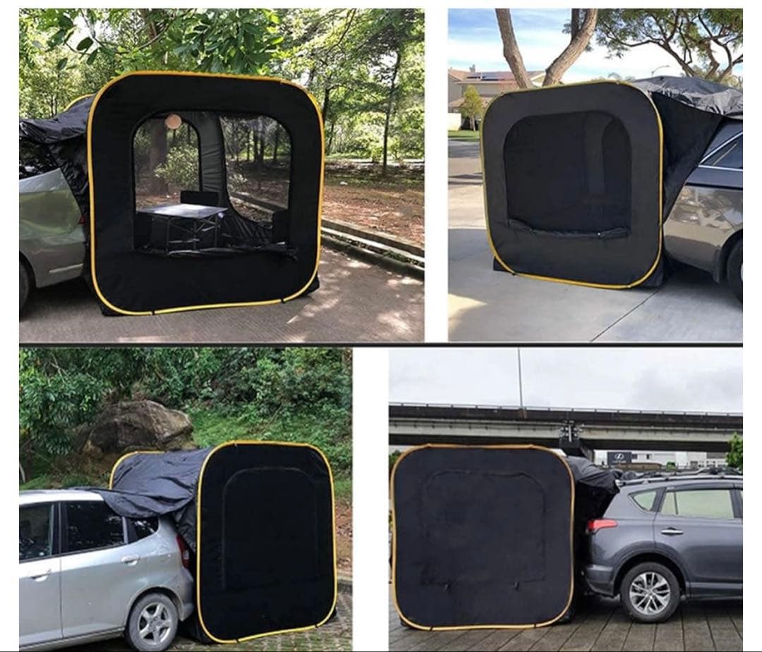 MOGIC キャンプテント 黒 メッシュ窓付き