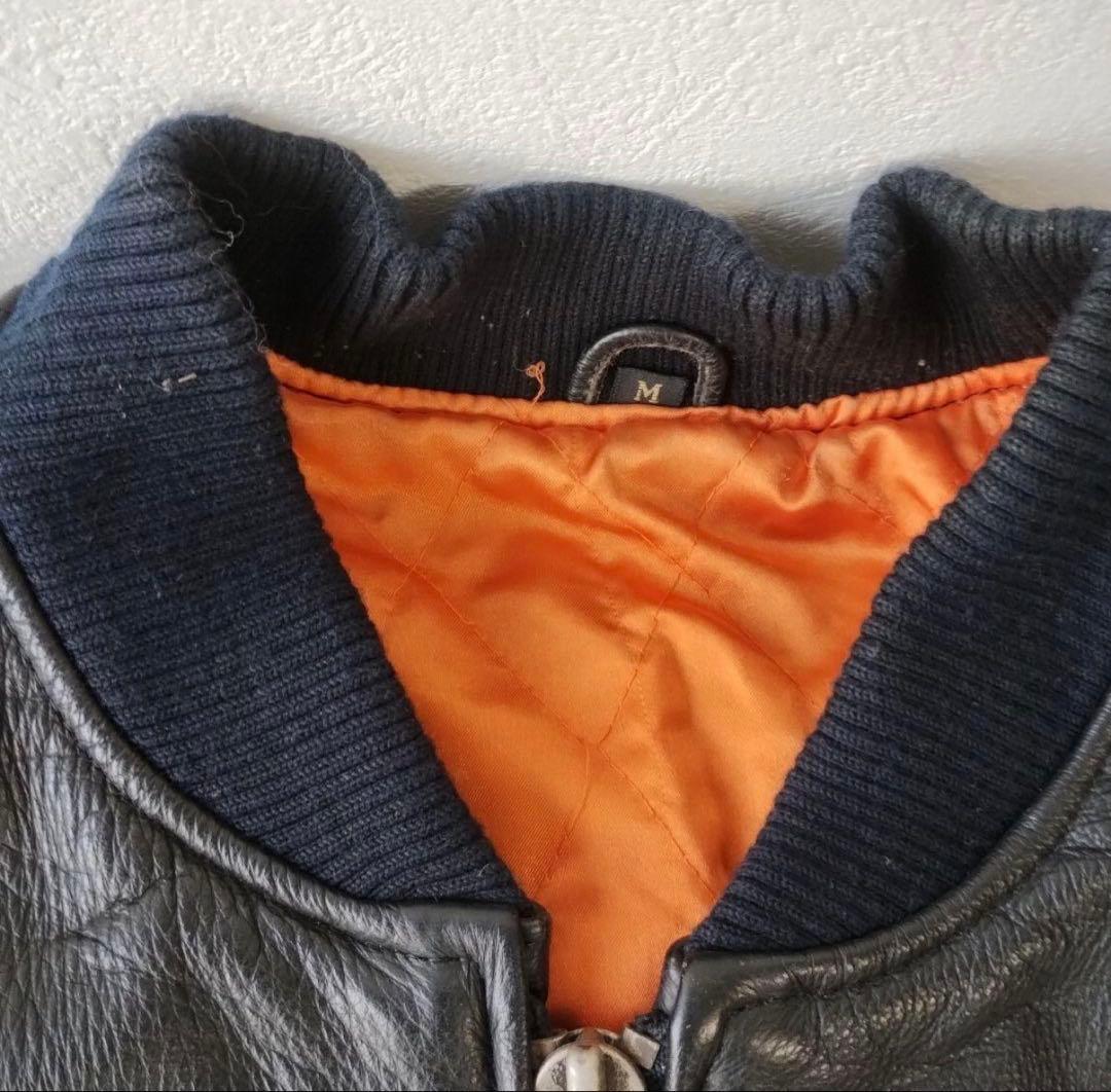 本革 レザー ボンバージャケット MA1