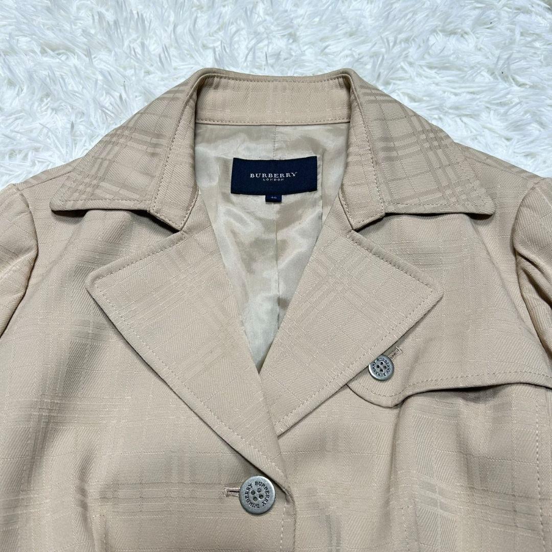 【美品】バーバリー ショートトレンチコート ノバチェック ベージュ ゆったり