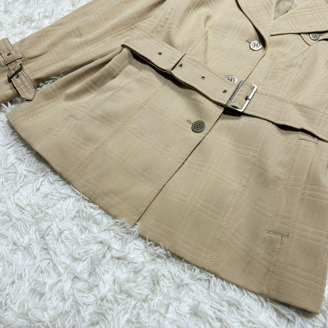 【美品】バーバリー ショートトレンチコート ノバチェック ベージュ ゆったり