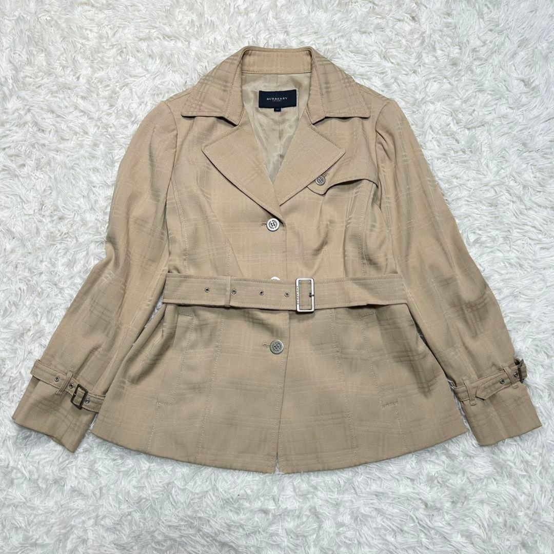 【美品】バーバリー ショートトレンチコート ノバチェック ベージュ ゆったり