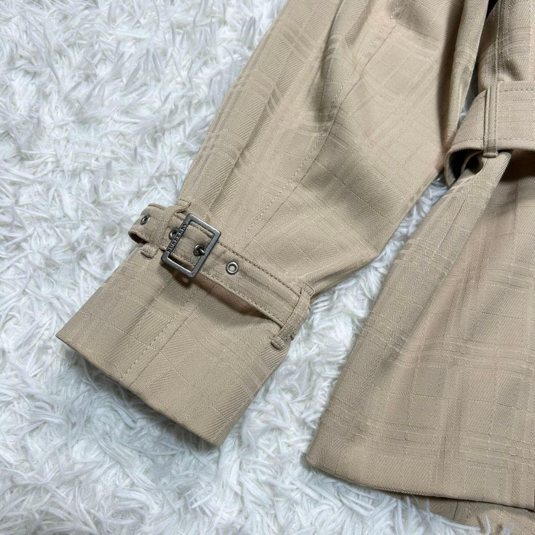【美品】バーバリー ショートトレンチコート ノバチェック ベージュ ゆったり