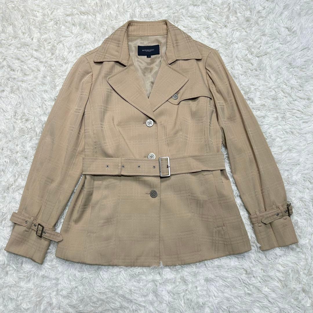 【美品】バーバリー ショートトレンチコート ノバチェック ベージュ ゆったり
