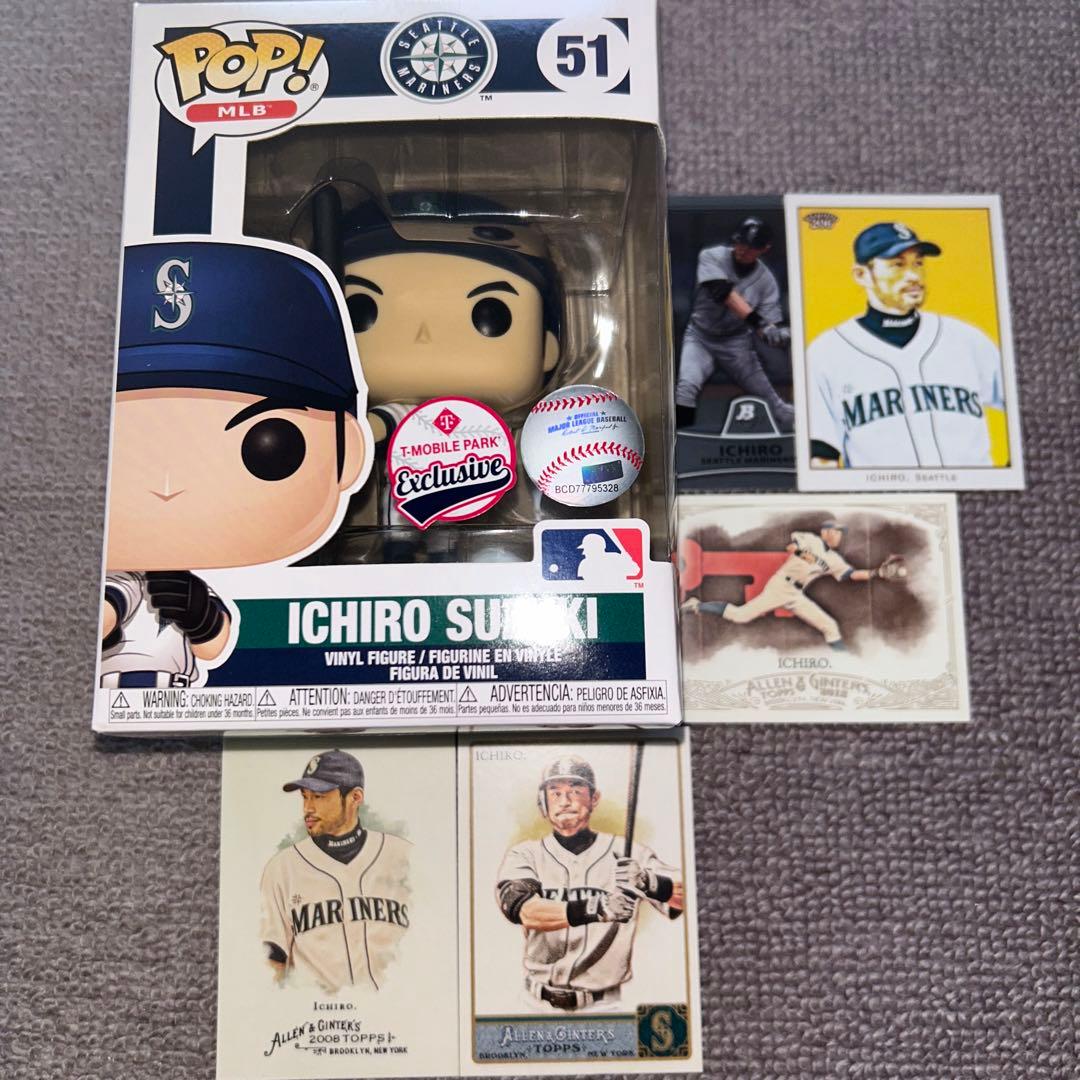 イチロー、Funko POP人形、シアトル球場限定仕様＋トレカ＋写真追加！