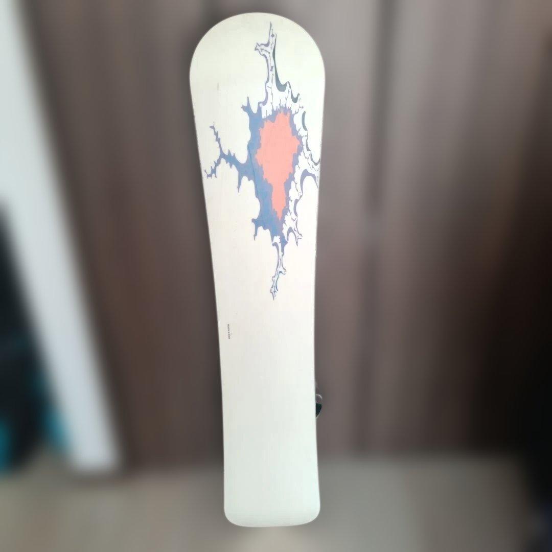 スノーボード グレーオレンジデザイン ビンディング、バック付き