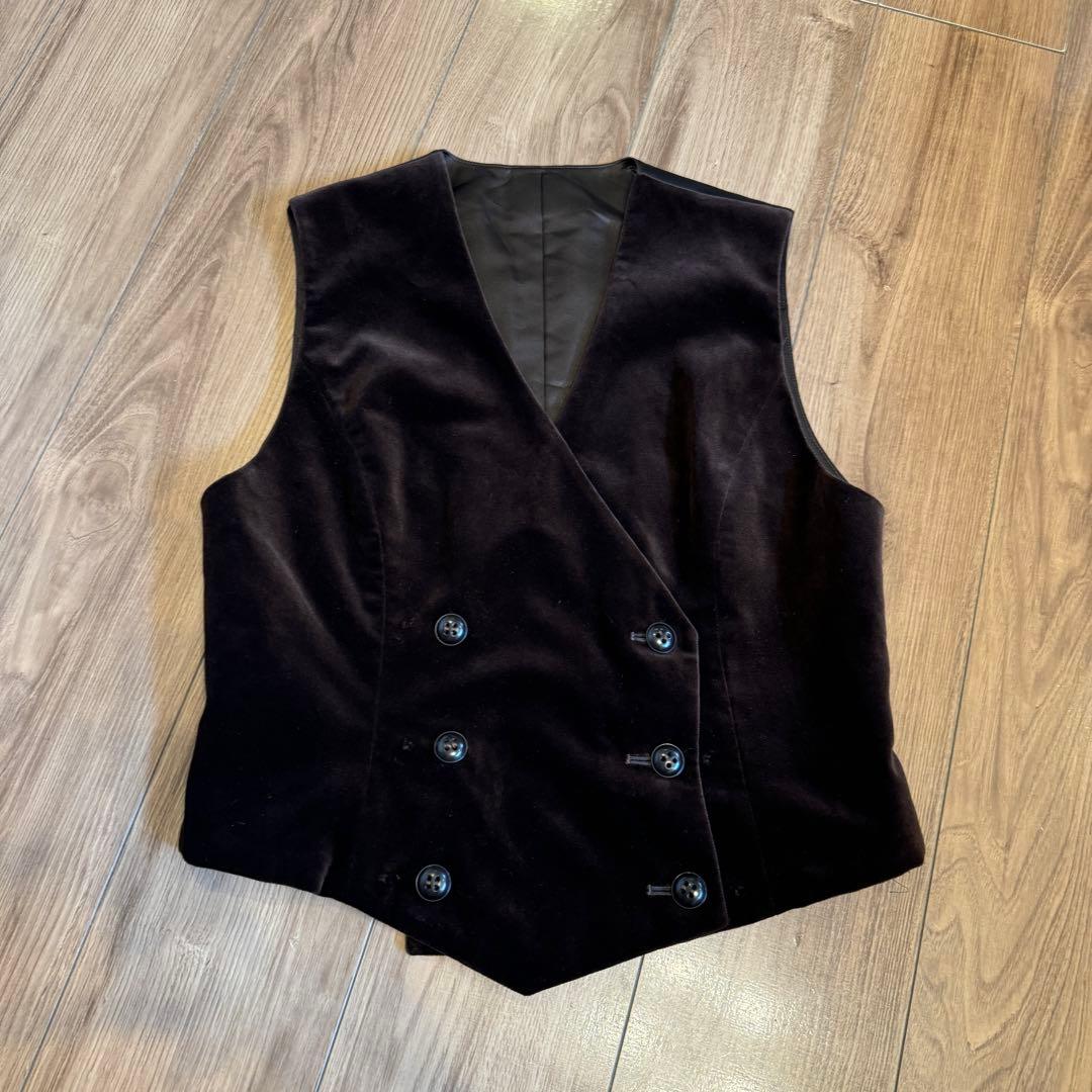 Christian Dior　クリスチャンディオール　シルク混　ベルベットベスト