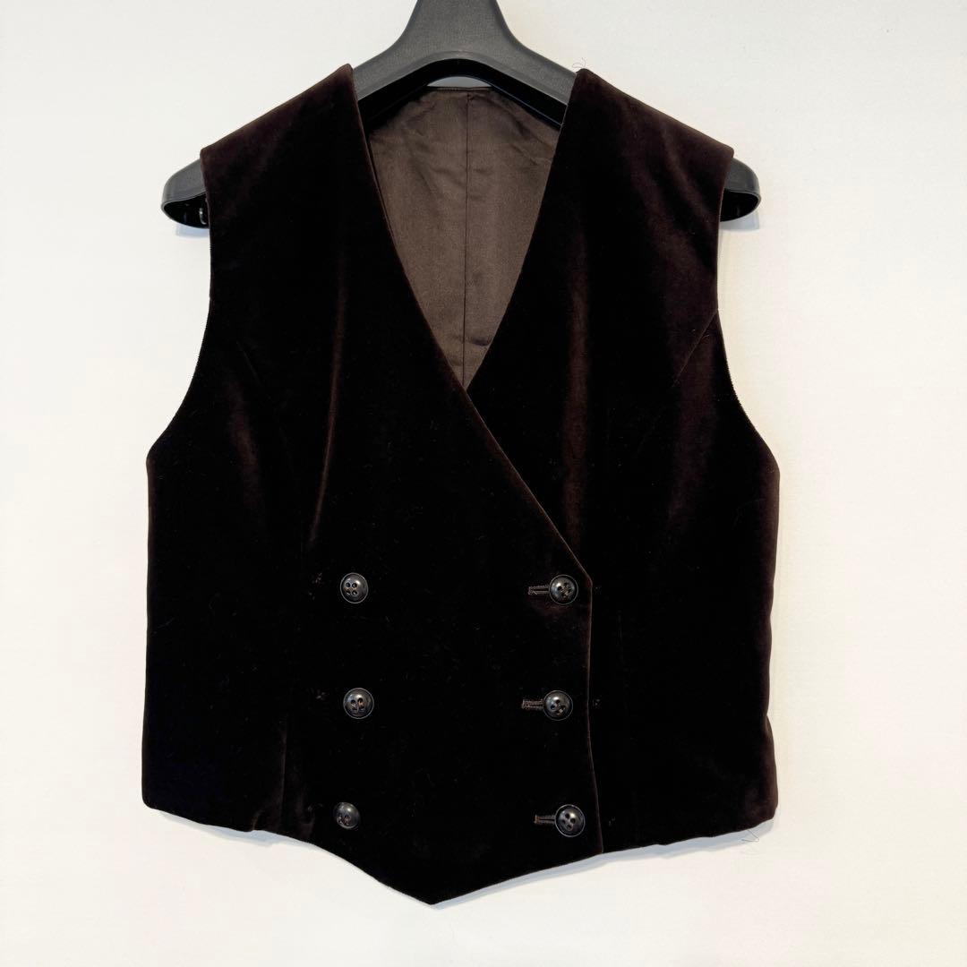 Christian Dior　クリスチャンディオール　シルク混　ベルベットベスト