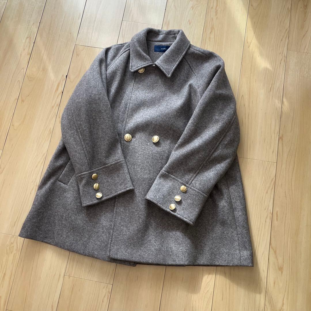 シップス　ウール ライク ジャージー メルトン　2WAY Pコート