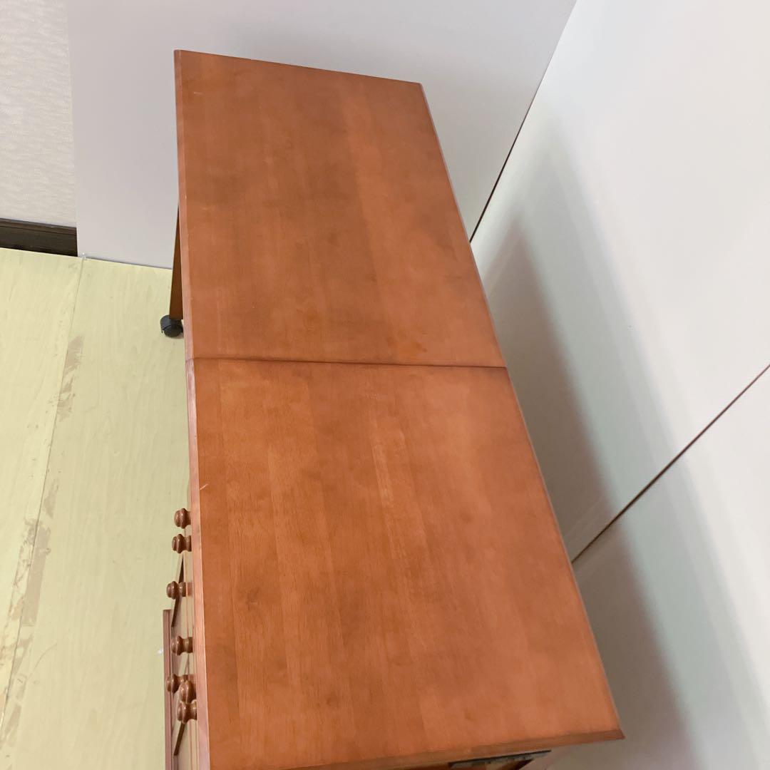 キャスター付き　木製　バタフライテーブル　バタフライワゴン　電源コード付き