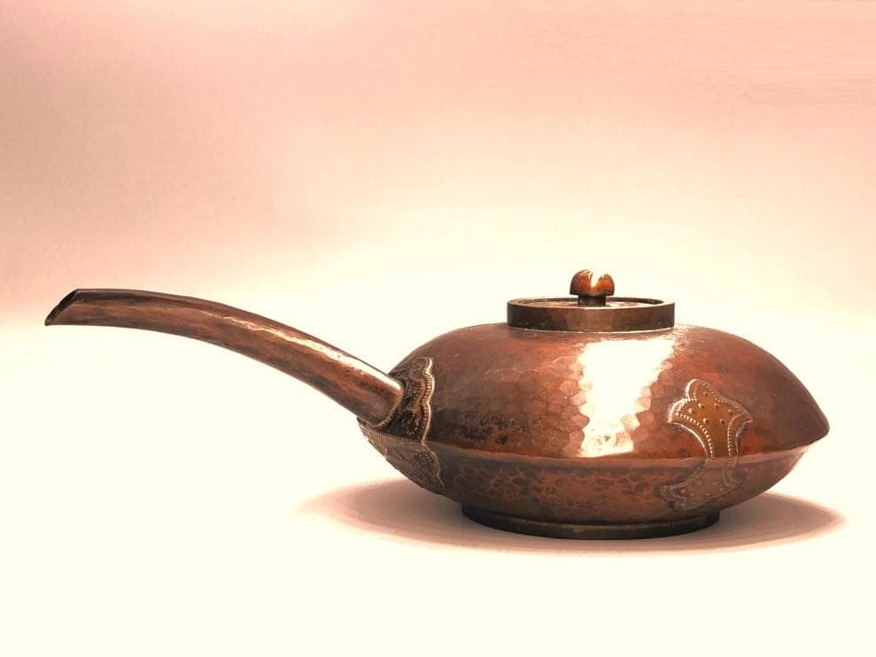 【 銅虫 花水注 】　安芸金工　銅蟲　江戸時代