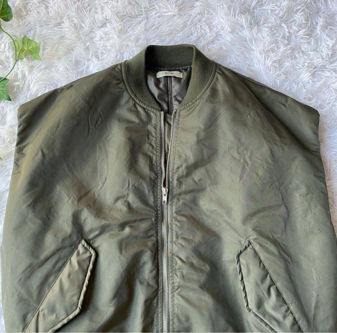 美品　CANAL JEAN MA-1ベスト ボリュームスリーブ　緑　グリーン