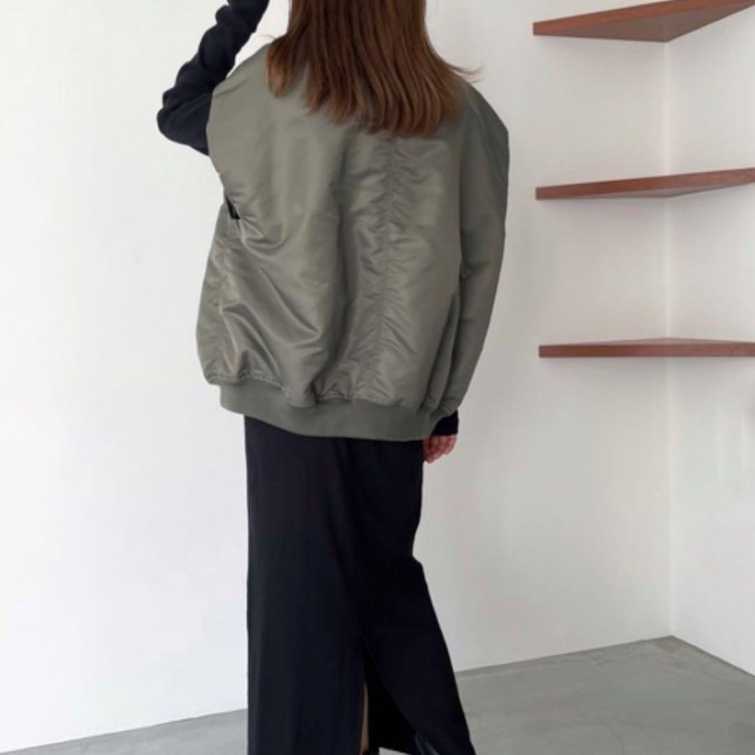 美品　CANAL JEAN MA-1ベスト ボリュームスリーブ　緑　グリーン