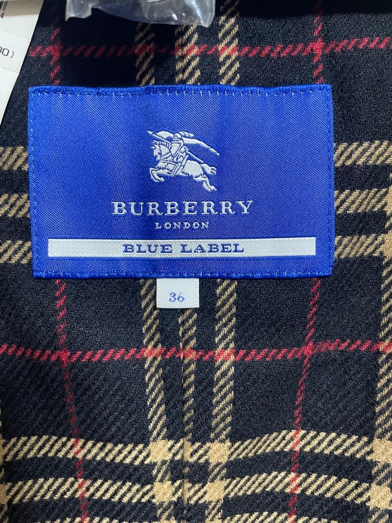 【美品】バーバリーブルーレーベル トレンチコート 36 ライナー付き ブラック