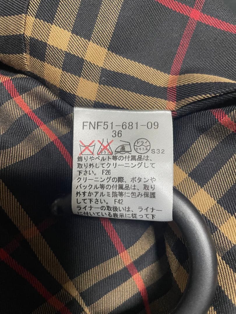 【美品】バーバリーブルーレーベル トレンチコート 36 ライナー付き ブラック