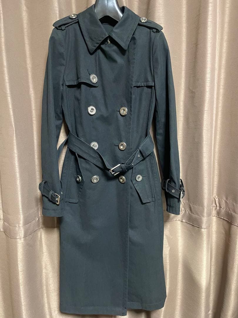 【美品】バーバリーブルーレーベル トレンチコート 36 ライナー付き ブラック