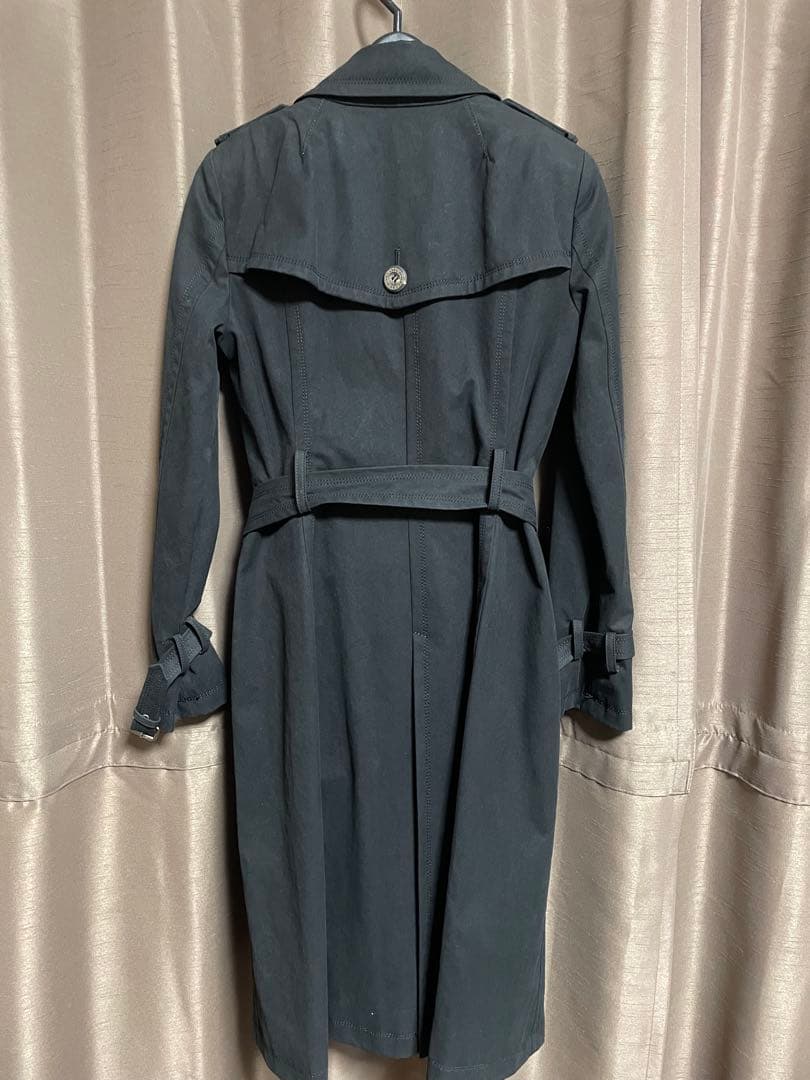 【美品】バーバリーブルーレーベル トレンチコート 36 ライナー付き ブラック